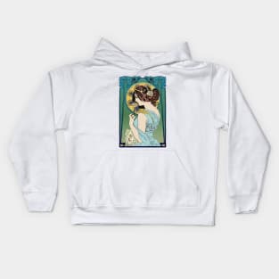 Pre-Raphaelite Girl 4 (Blue) Kids Hoodie